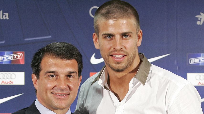 Joan Laporta und Gerard Piqué, Juli 2008