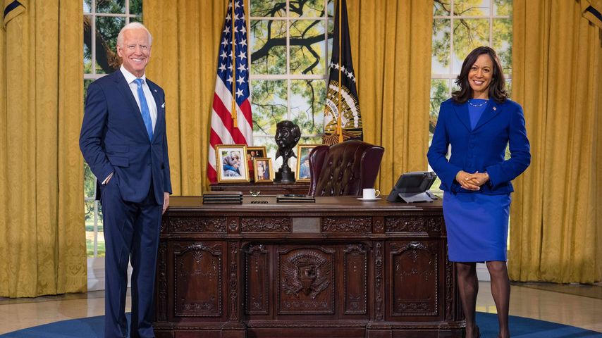 Netz-Lacher für Joe Biden und Kamala Harris' Wachsfiguren