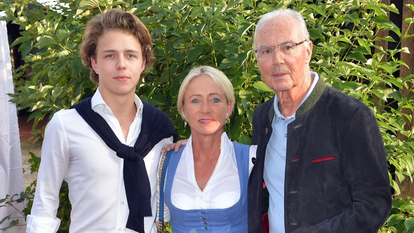 Joel, Heidi und Franz Beckenbauer im Juli 2019