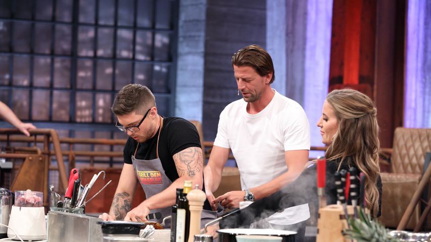 Joey Heindle, Roman Weidenfeller und Charlotte Würdig bei "Grill den Henssler"