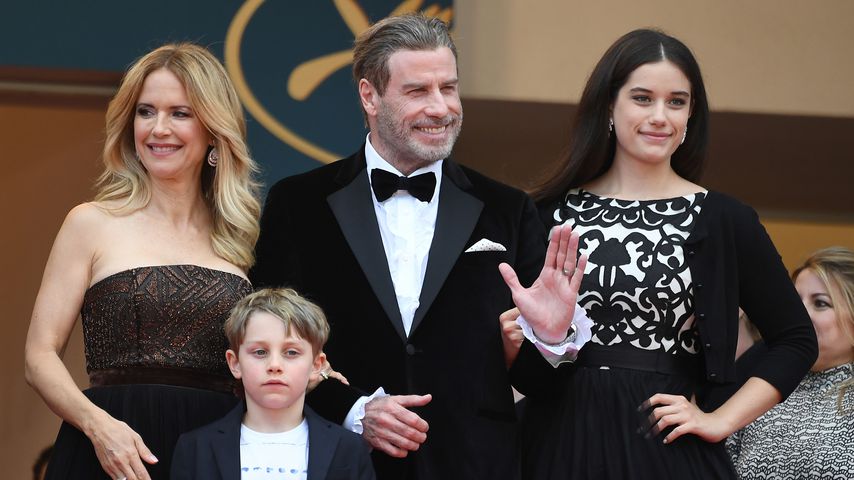 John Travolta, Kelly Preston und ihre Kinder Benjamin und Ella Bleu im Jahr 2018