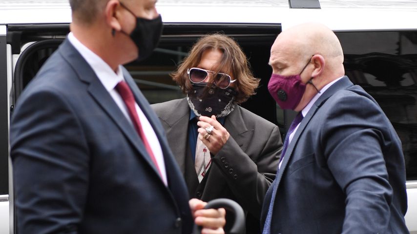 Johnny Depp an den The Royal Courts of Justice in London im Juli 2020