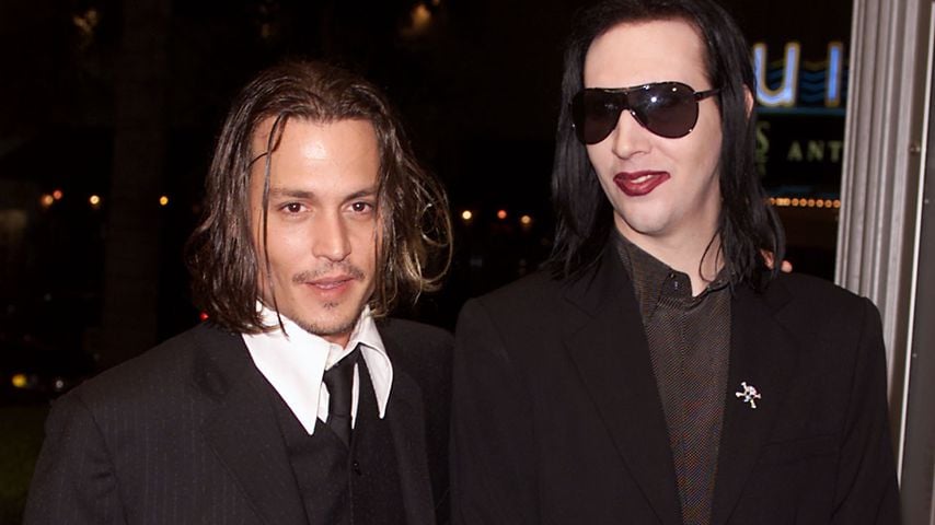 Johnny Depp und Marilyn Manson bei der "From Hell"-Premiere in L.A. im Oktober 2001