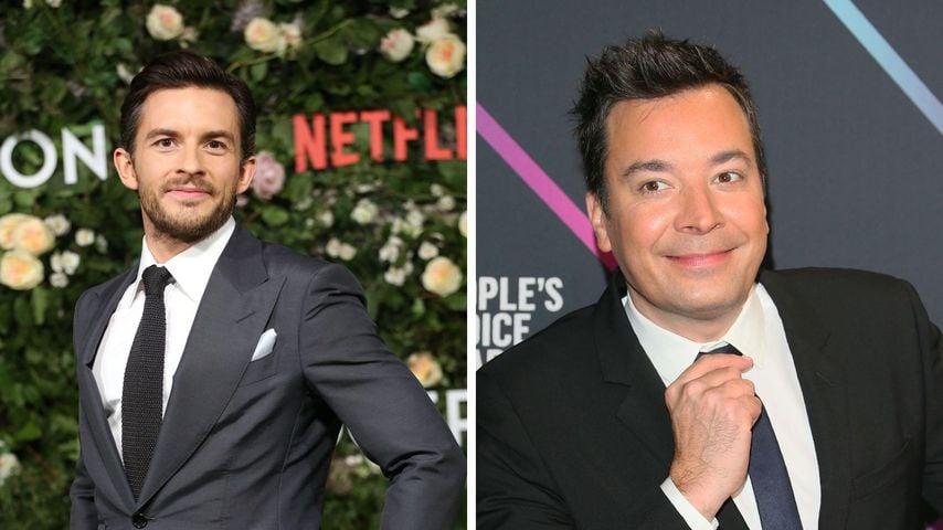 Jonathan Bailey und Jimmy Fallon küssen sich fast in TV-Show