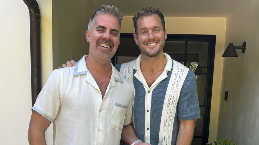 Jordan C. Brown und Colton Underwood mit ihrem Baby