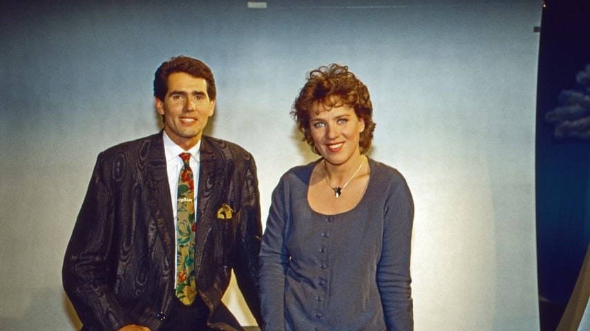 Jürgen Drensek und Julitta Münch beim ARD-Morgenmagazin 1992
