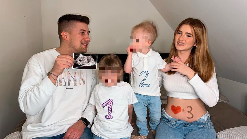 Collage: Julita mit Florian Thiele und ihren Kindern