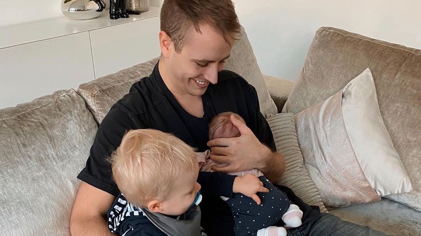 Julian Claßen mit seinen Kindern Lio und Emily