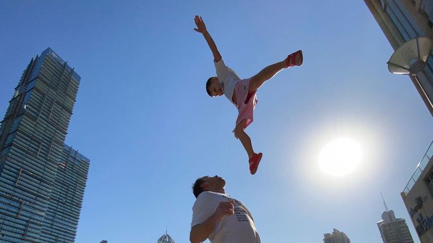 Julian Engels und sein Stiefsohn Alessio