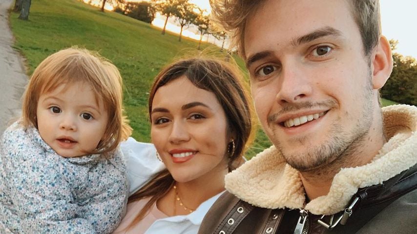 Julian Gutjahr mit Anna Maria Damm und Tochter Eliana, November 2019