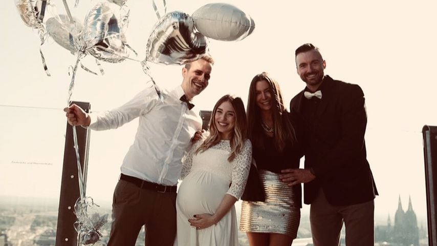 Julian und Bibi Claßen mit Schwägerin Bianca und ihrem Mann Flo, September 2018