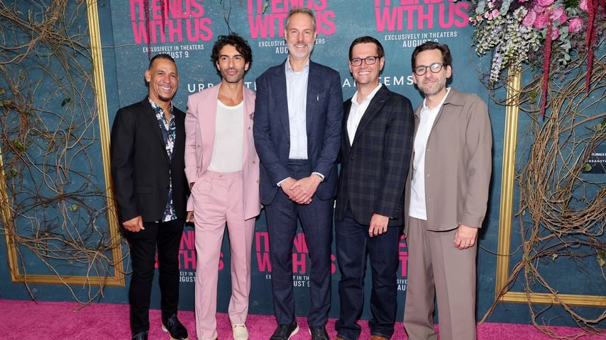Wayfarer-CEO Jamey Heath (links) , Justin Baldoni und Steve Sarowitz (Mitte), August 2024