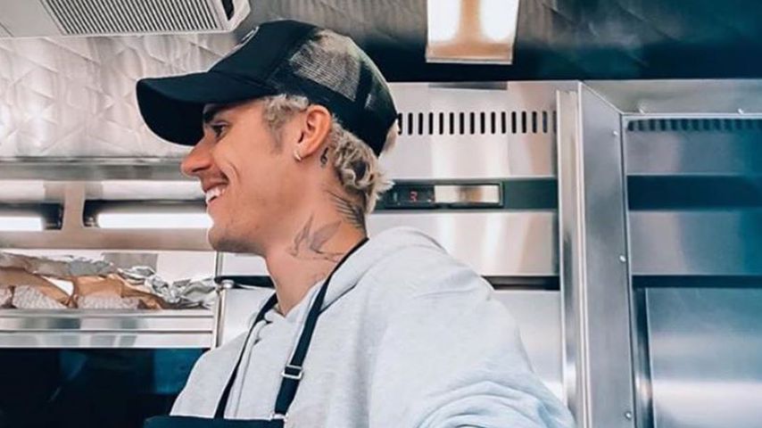 Justin Bieber in einem Food-Truck im Januar 2020