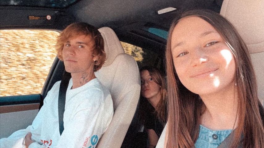 Justin Bieber mit seinen Schwestern Allie und Jazmyn, Januar 2021