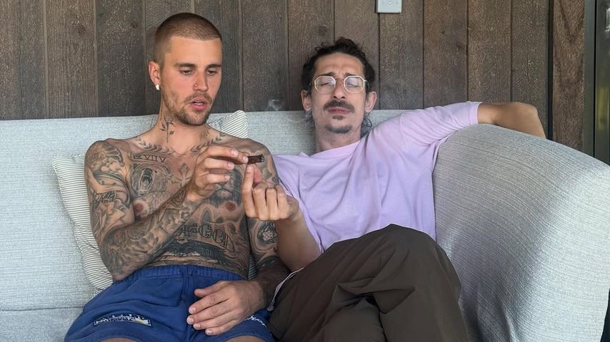 Popstar Justin Bieber und ein Freund im Mai 2025