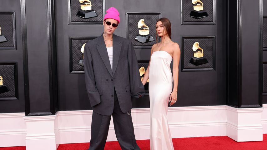 Justin Bieber und Hailey Bieber bei den Grammys 2022