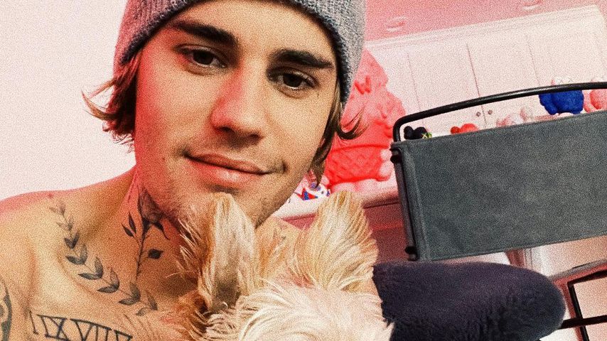 Justin Bieber und sein Hund Oscar im März 2021