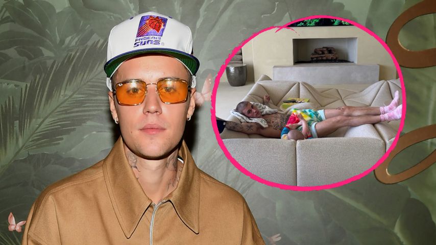 Collage: Justin Bieber und sein Sohn Jack