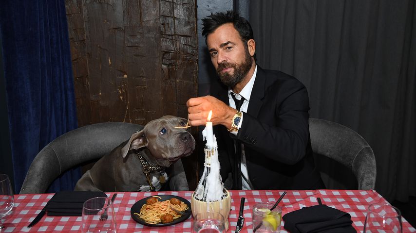 Justin Theroux und sein Hund Kuma bei einem Disney-Event im Oktober 2019