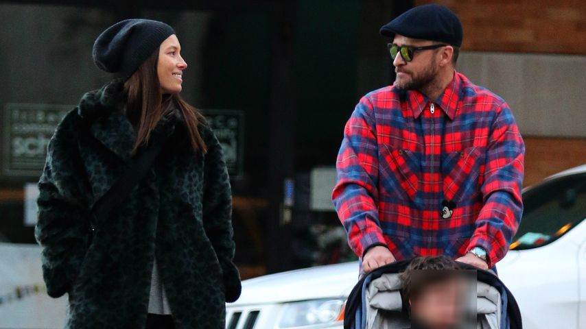 Justin Timberlake, Ehefrau Jessica Biel und Sohn Silas im Februar 2020