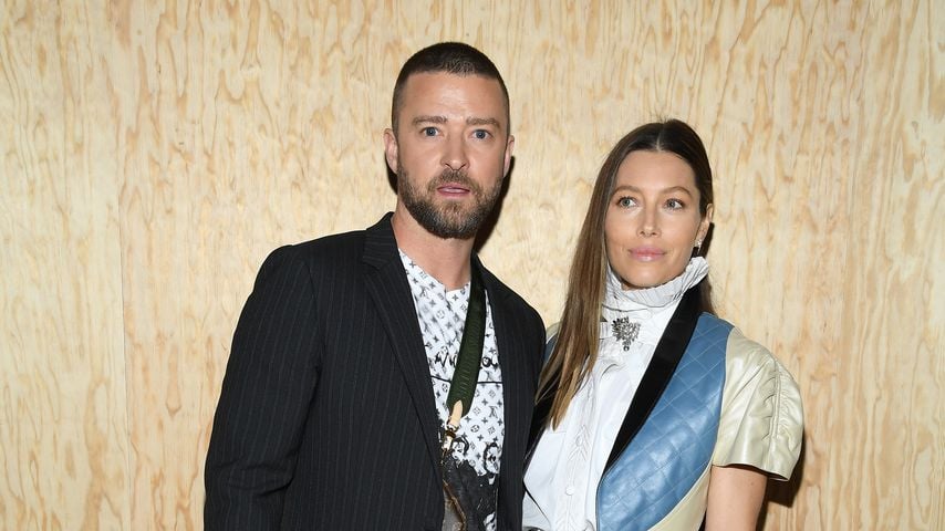 Justin Timberlake und Jessica Biel auf der Pariser Fashion Week, 2019