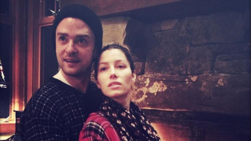 Justin Timberlake und Jessica Biel in Schlafanzügen