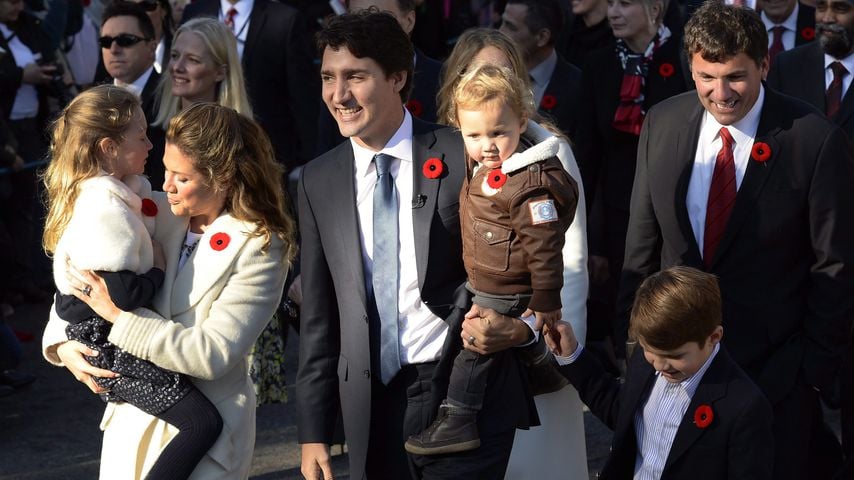 Justin Trudeau mit Frau Sophie und ihren Kindern in Ottawa