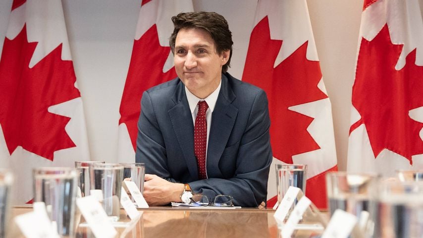 Justin Trudeau diskutiert in Montreal mit Wirtschaftsvertretern bei einem Runden Tisch, 7. März 2025