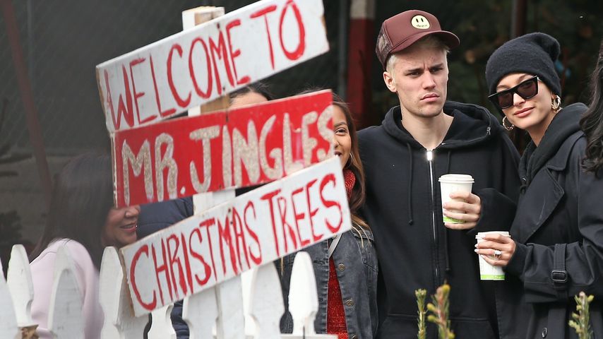 Justin und Hailey Bieber beim Weihnachtsbaumkaum in Hollywood, 2019