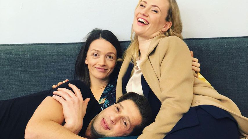 Kaja Schmidt-Tychsen, Igor Dolgatschew und Ania Niedieck am Set von "Alles was zählt" in Köln 2018