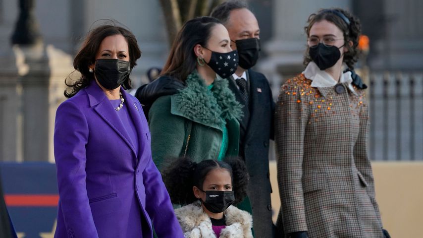 Kamala Harris, ihr Mann Doug Emhoff und ihre Familie in Washington D.C. im Januar 2021