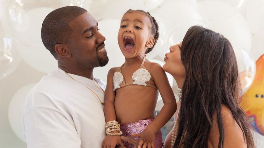 Kanye West, North West und Kim Kardashian
