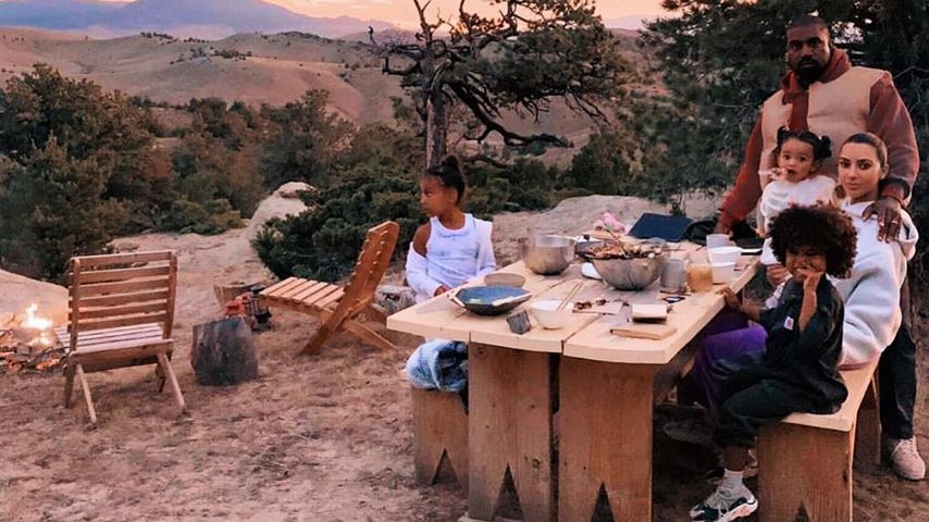 Kanye West und Kim Kardashian mit ihren drei Kindern North, Saint und Chicago, September 2019