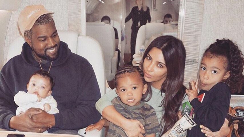 Kanye West und Kim Kardashian mit ihren Kindern Chicago, Saint und North