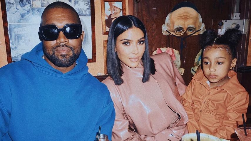 Kanye West und Kim Kardashian mit ihrer Tochter North, April 2020