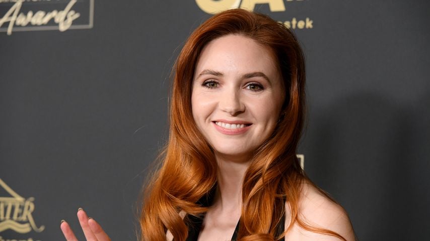 Mit Buggy unterwegs: Karen Gillans Baby ist wohl schon da