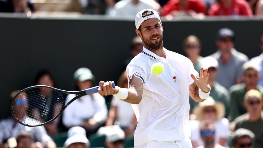 Karen Khachanov im Drittrundenmatch gegen Flavio Cobolli in Wimbledon 2026