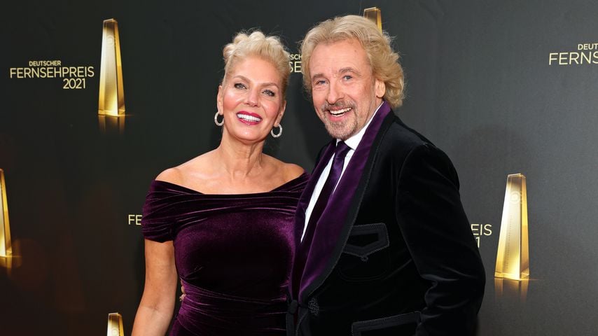Karina Mroß und Thomas Gottschalk beim Deutschen Fernsehpreis in Köln, September 2021