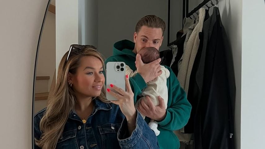 Karina und Steffen Vogeno mit ihrem Sohn Romeo, April 2026