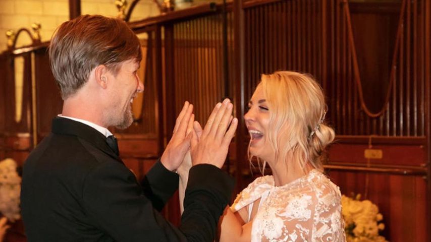 Karl Cook und Kaley Cuoco bei ihrer Hochzeit, 2018