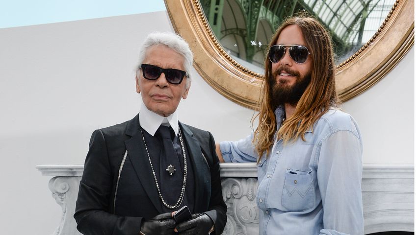 Karl Lagerfeld und Jared Leto, 2014 in Paris