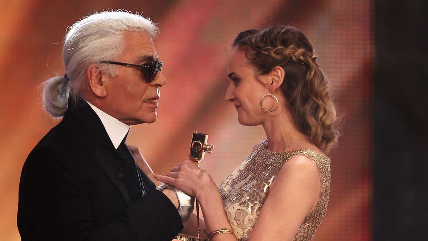 Karl Lagerfeld und Diane Kruger im Januar 2010 in Berlin