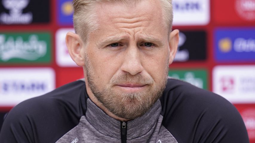 Kasper Schmeichel bei einer Pressekonferenz am 14. Juni 2021