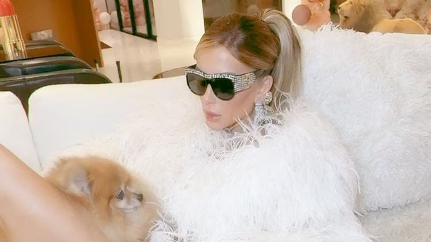 Kate Beckinsale mit ihrem Pomeranian, 2024