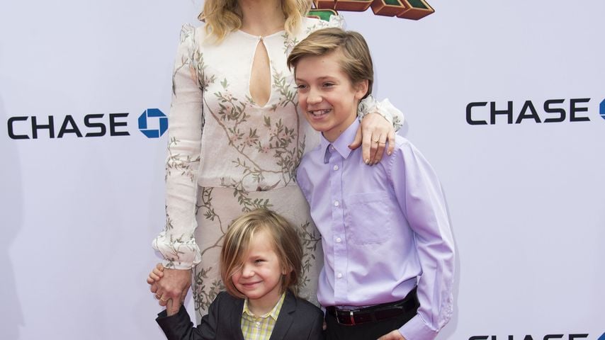 Kate Hudson mit ihren Söhnen Ryder Robinson und Bingham Hawn Bellamy bei der Premiere von "Kung Fu Panda 3", 2015