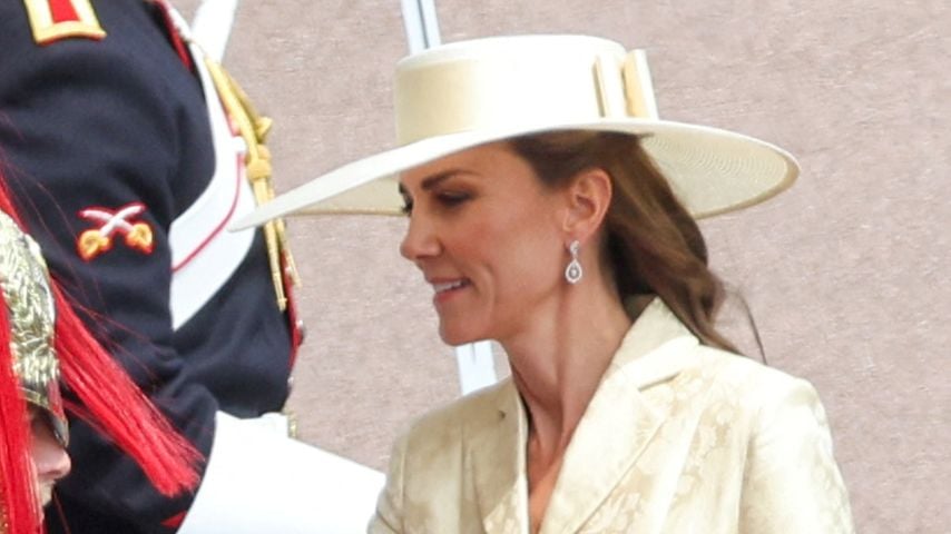 Kate, Prinzessin von Wales, trifft zum Order of the Garter Service in der St George's Chapel in Windsor ein