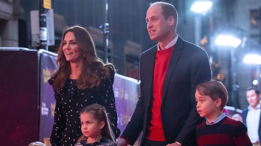 Herzogin Kate und Prinz William mit ihren Kindern Louis, Charlotte und George