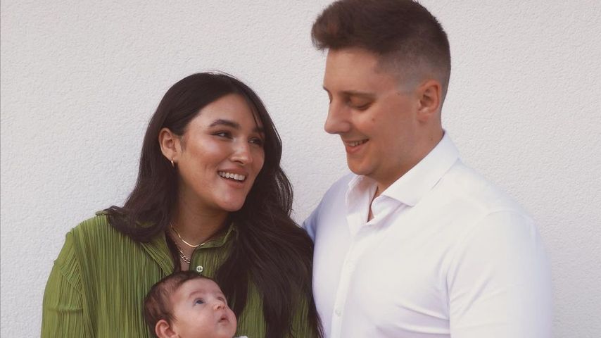 Katharina Damm mit ihrer Tochter Lorena und ihrem Mann Leo