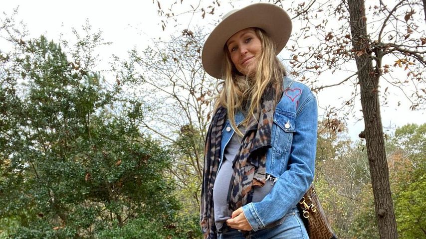 Josh Brolins Frau Kathryn sportelt mit kugelrundem Babybauch