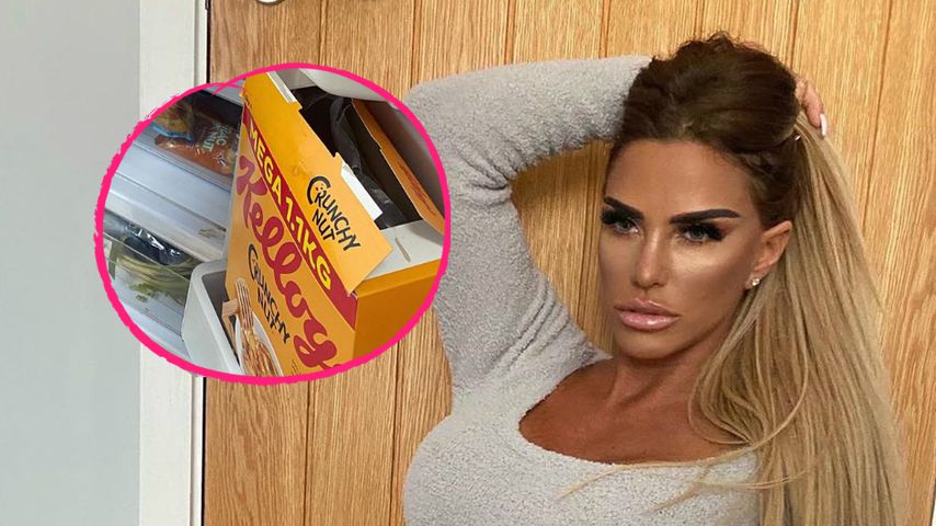 Warum denn das? Katie Price hat Cornflakes im Kühlschrank!